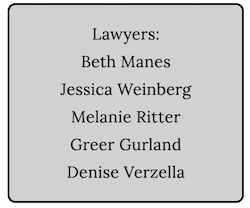 experienced attorneys in special needs law Lawyers: Beth Manes, Jessica Weinberg, Melanie Ritter, Greer Gurland, Denis Verzella